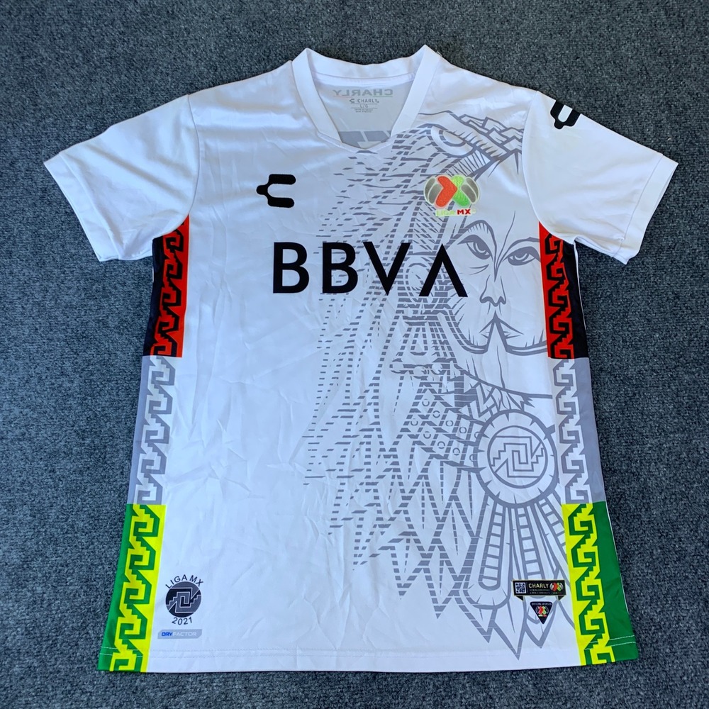 Charly Liga MX Soccer Jersey Mens Large White Excellent Aztec Warrior Graphic 7